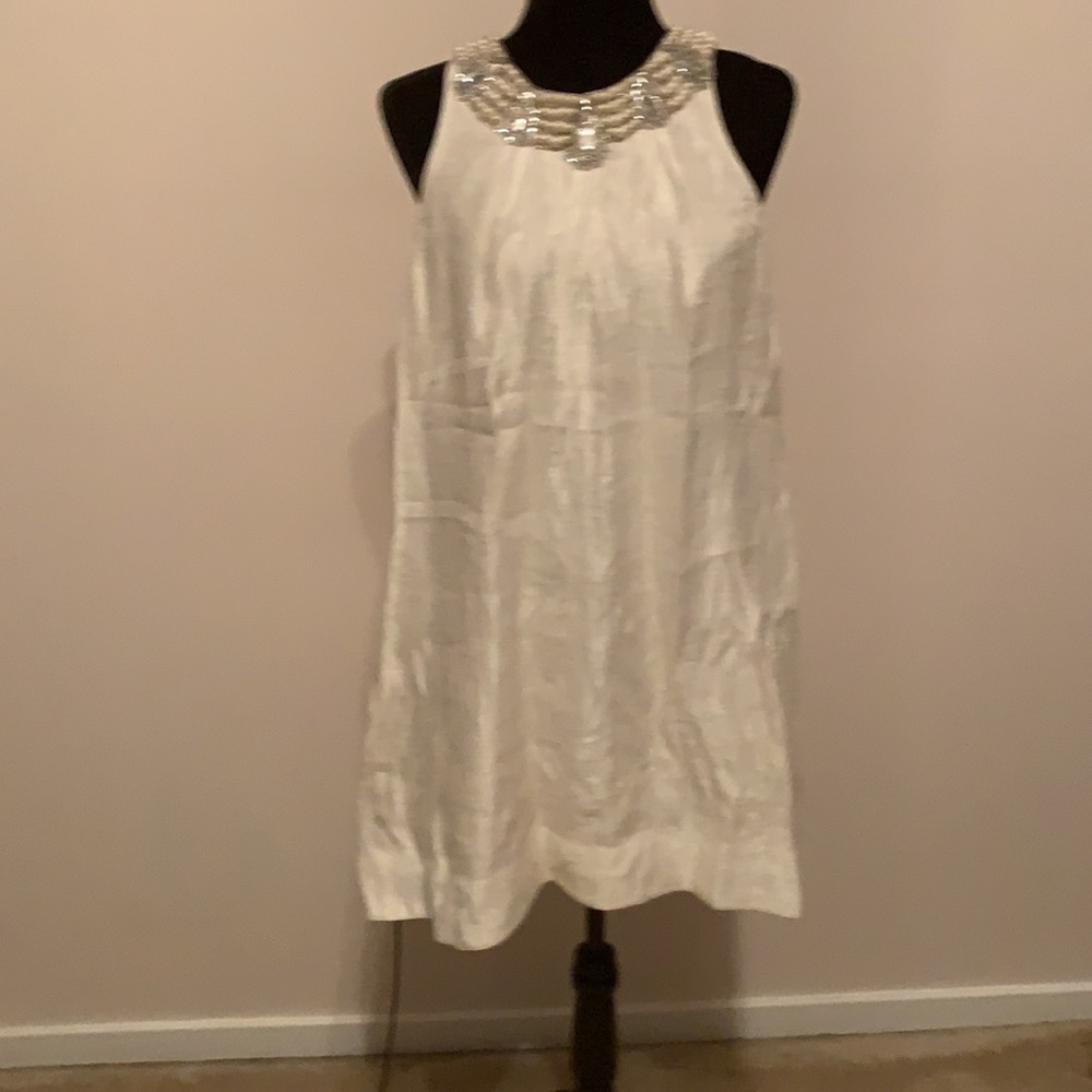 Alexa Admor shift dress with faux diamonds and pearls